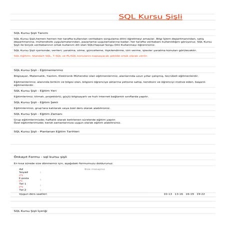 Sql kursu-sisli