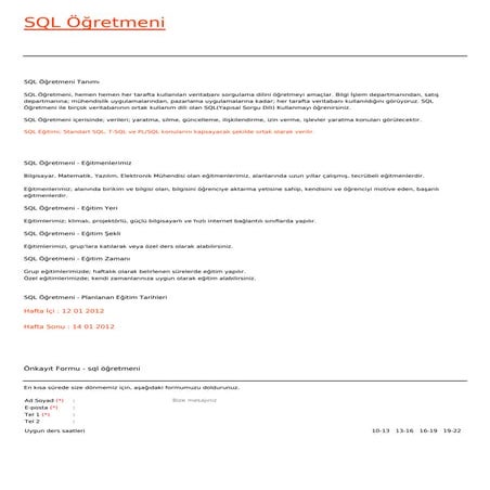 Sql ogretmeni