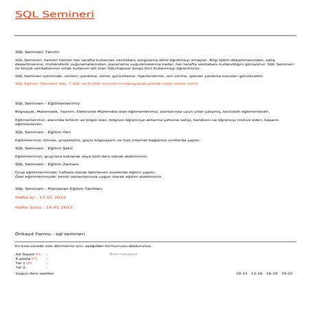 Sql semineri