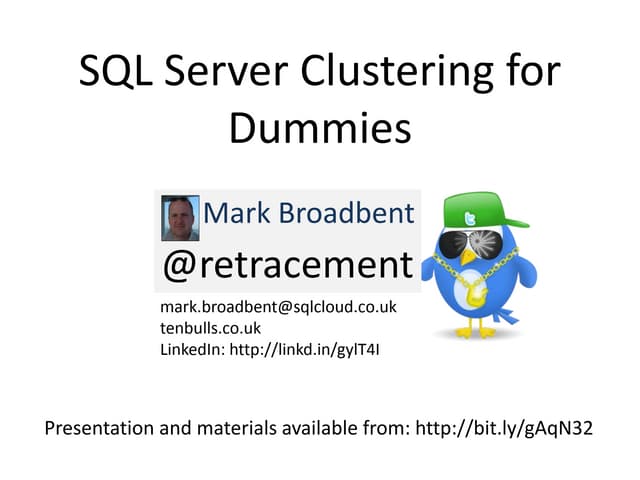 SQL Server Clustering for Dummies | PDF