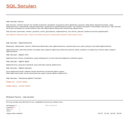Sql sorulari