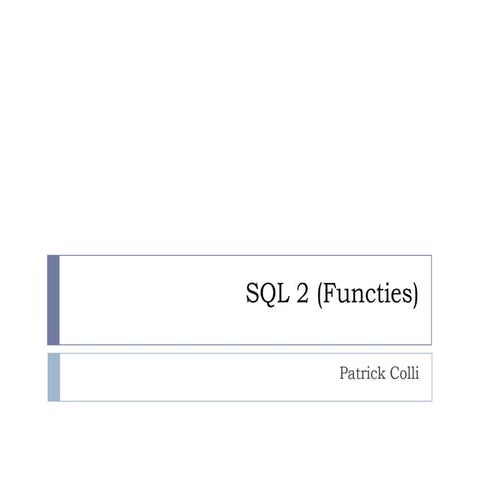 Sql2 | PPT