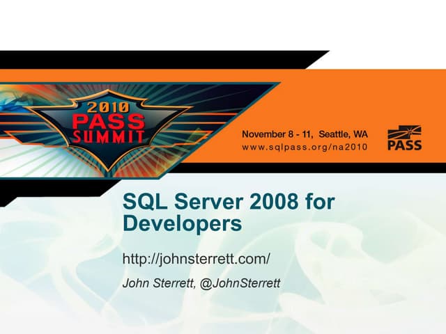 SQL Server 2008 For Developers