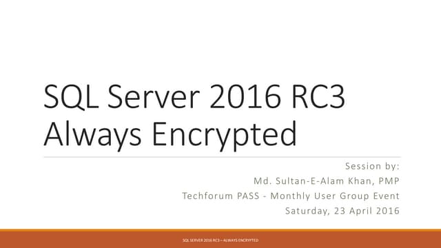 SQL Server 2016 RC3 Always Encryption 