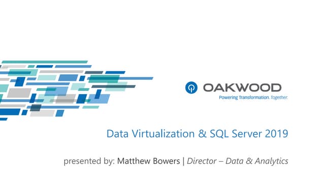 SQL Server 2019 Data Virtualization