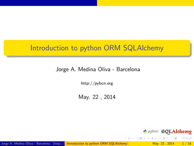 Python BCN Introduction to SQLAlchemy