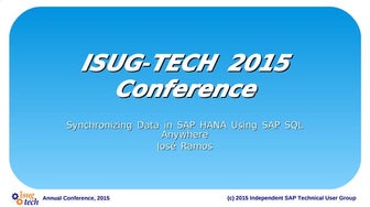 Synchronizing Data in SAP HANA Using SAP SQL Anywhere