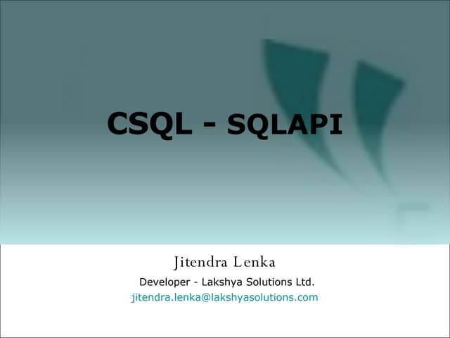 Sqlapi0.1
