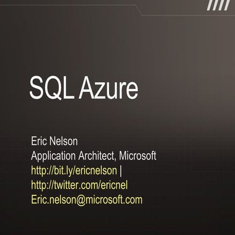 SQL Azure Dec 2010 Update | PPT