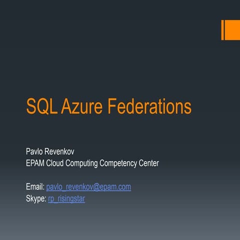SQL Azure Federations