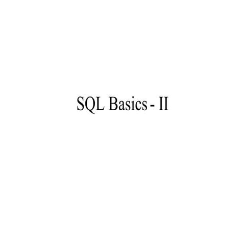 Sql basics 2 | PPT