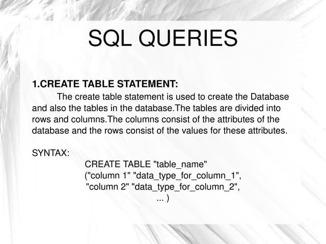 Sql commands