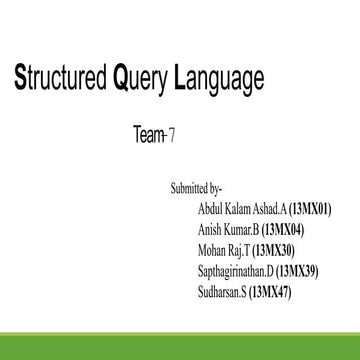 Structured Query Language | PPT