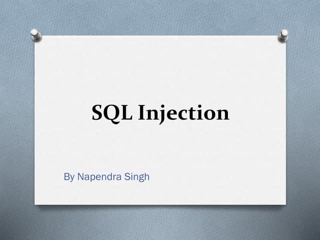 Sql injection - security testing