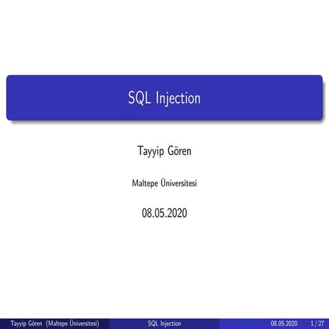 Introduction to SQL Injections | PPT
