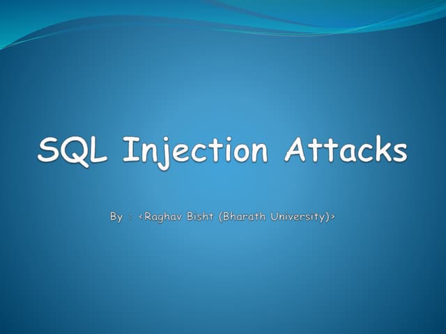 Sql injection attack