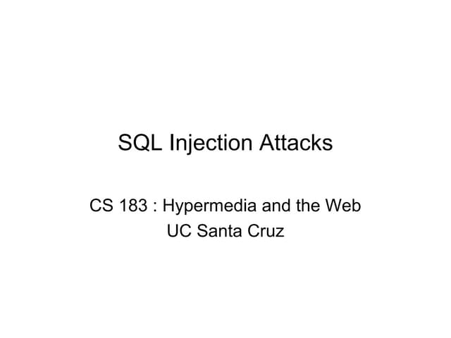 Sql injection attacks | PPT