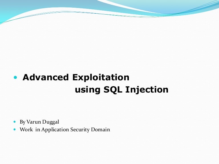 Sql injection exploit