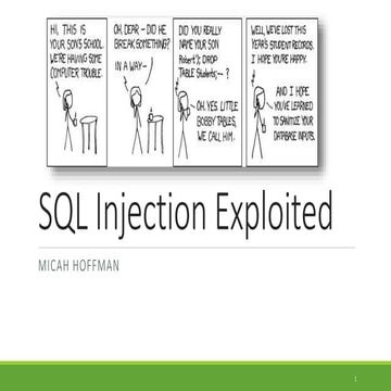 SANS @Night Talk: SQL Injection Exploited