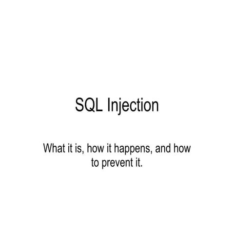 SQL Injection in PHP | PPT
