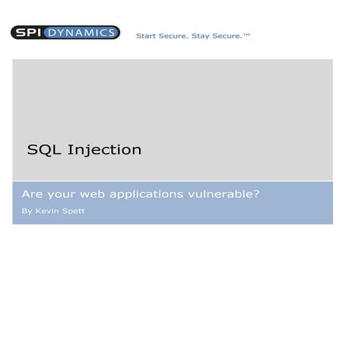 Sql injection whitepaper