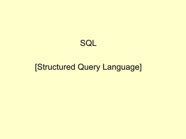 Sql intro & ddl 1