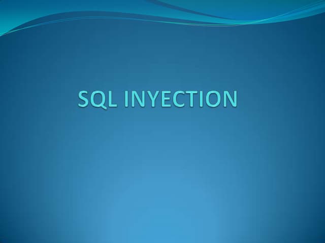 Sql inyection