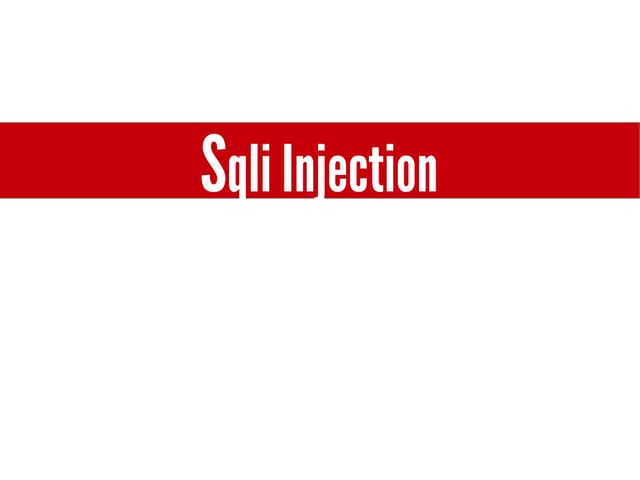 Practical Approach towards SQLi ppt