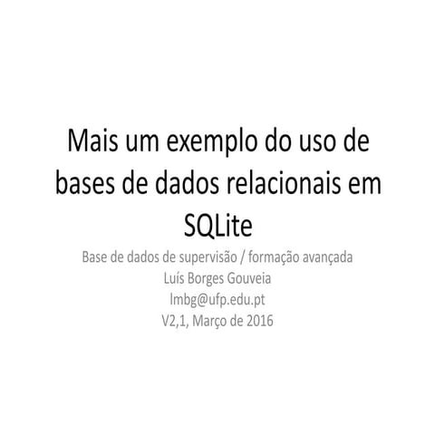 Um exemplo do uso do SQLite: uma base de dados para alumni