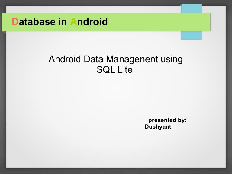 Sql lite android