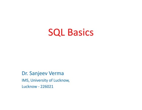 SQL(DDL & DML) | PPT