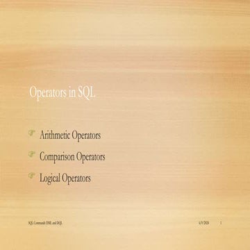 database management system: SQL operators | PPT