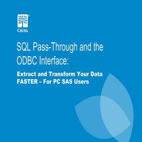 SQL Pass Through and the ODBC Interface | PPT
