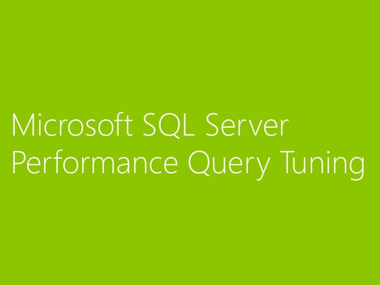 Sql performance tuning