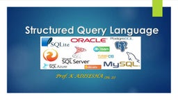 Structured Query Language (SQL) - Lecture 5 - Introduction to Databases ...