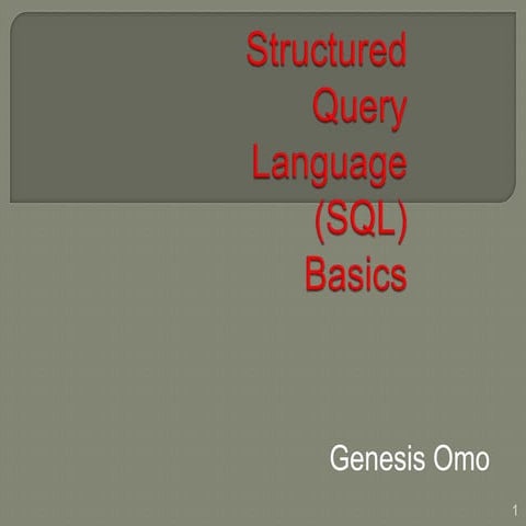 Sql basics | PPT