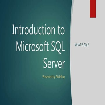 SQL Tutorial for Beginners | PPTX