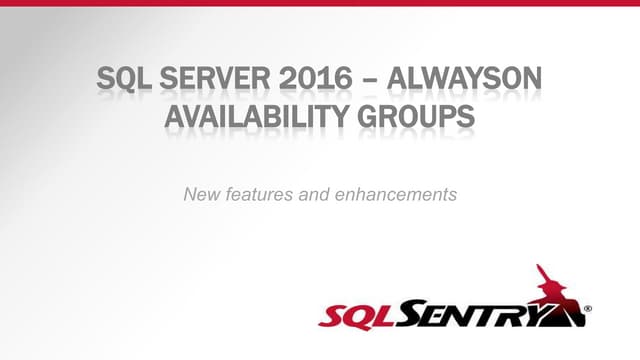 SQL Server 2016 AlwaysOn Availability Groups New Features