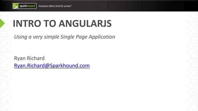 Intro to AngularJS 