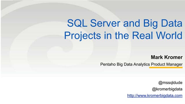 Big Data Analytics with Hadoop, MongoDB and SQL Server