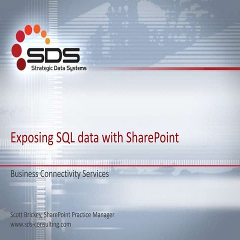 SQL Saturday Columbus 2014 Exposing SQL Data with SharePoint