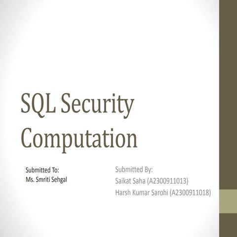 Sql security | PPTX