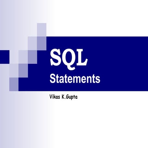 SQL select statement and functions | PPT