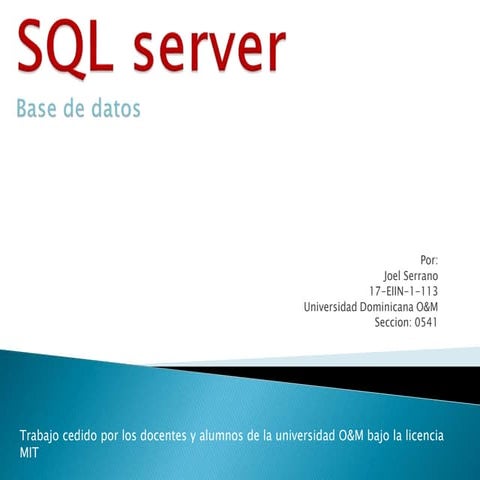 Presentacion de Microsoft SQL Server. | PPTX