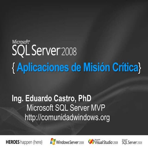 Aplicaciones de Misión Crítica con Sql Server 2008