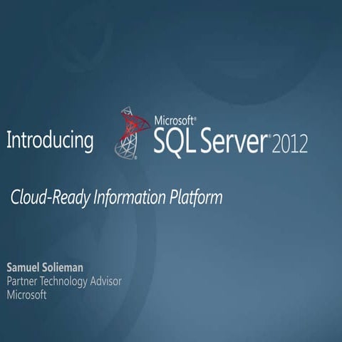 Sql Server 2012 overview and licensing | PPT