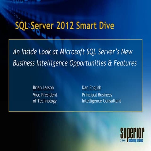 Sql server 2012 smart dive presentation 20120126