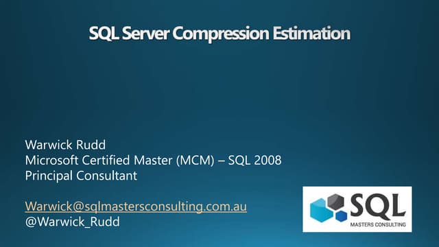 Sql server compression | PPT