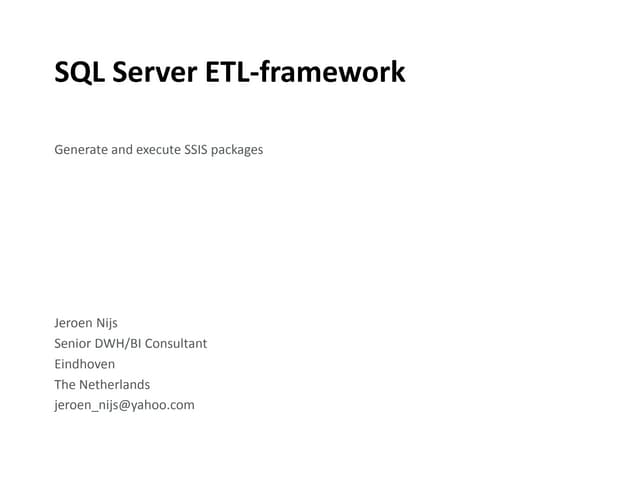 Sql server etl framework