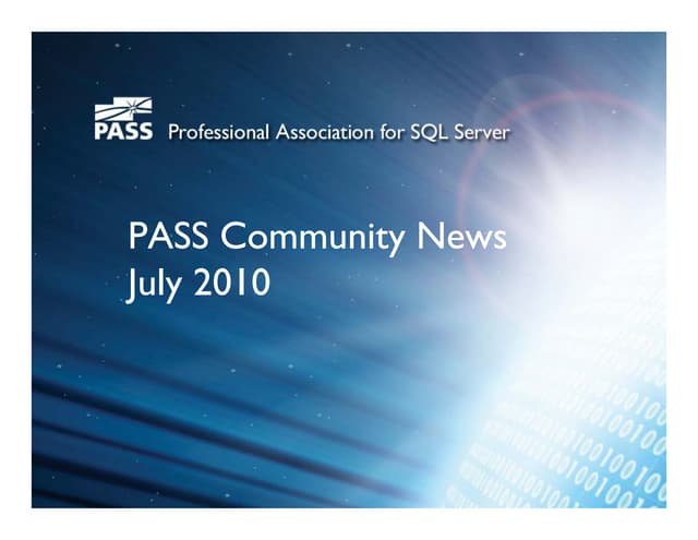 Microsoft SQL Server PASS News July 2010